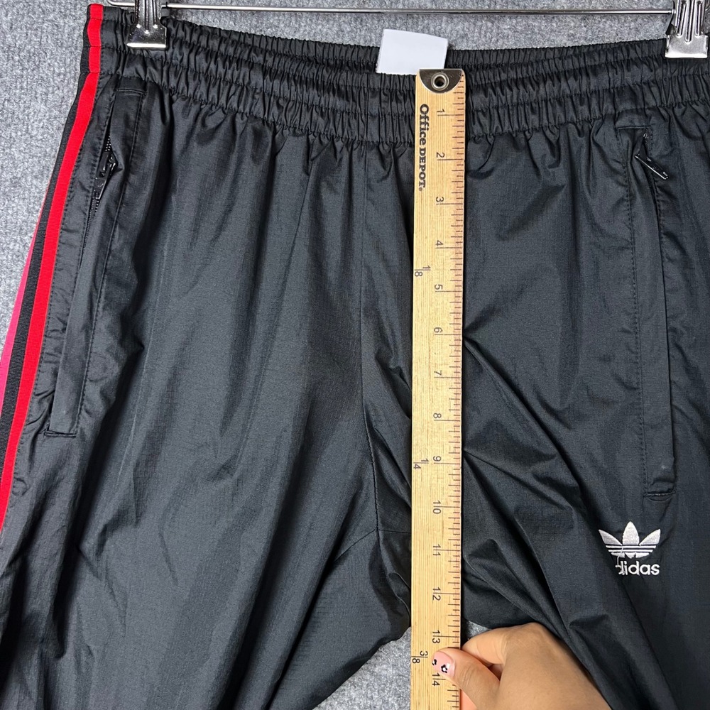 Adidas Track Pants Mens Medium Black 3D Trefoil Nylon Joggers - Picture 6 of 10
